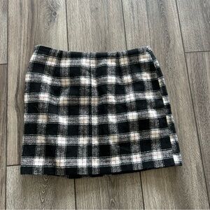 Forever 21 Black and White Plaid Pencil Skirt Junior Large